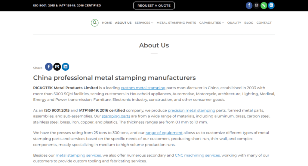 Top 7 Metal Stamping Companies in China 5